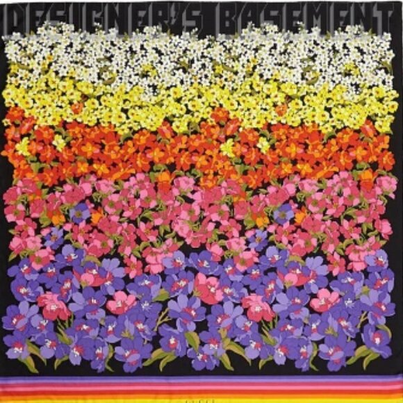 Gucci Silk Degrade Black Multicolor Floral Square Scarf - Picture 2 of 16